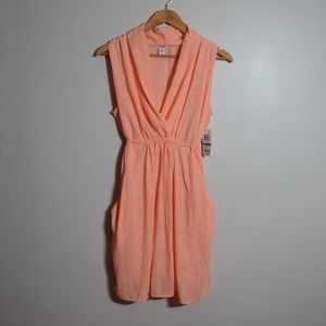 Bar III NWT Surplice Neck Print Dress L